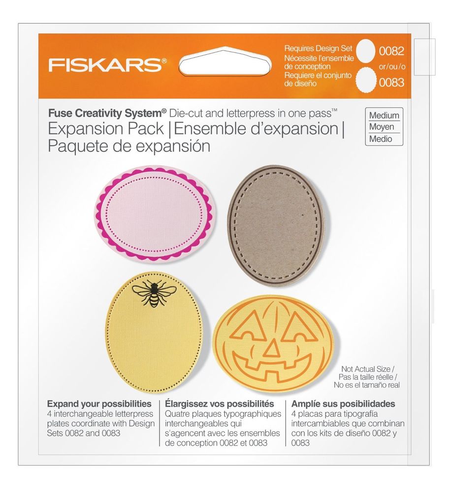 Fuse Medium Design Plate Expansion Pack 4/Pkg Oval / Paquete de Expansion Ovalos 4pz Accesorios Fiskars