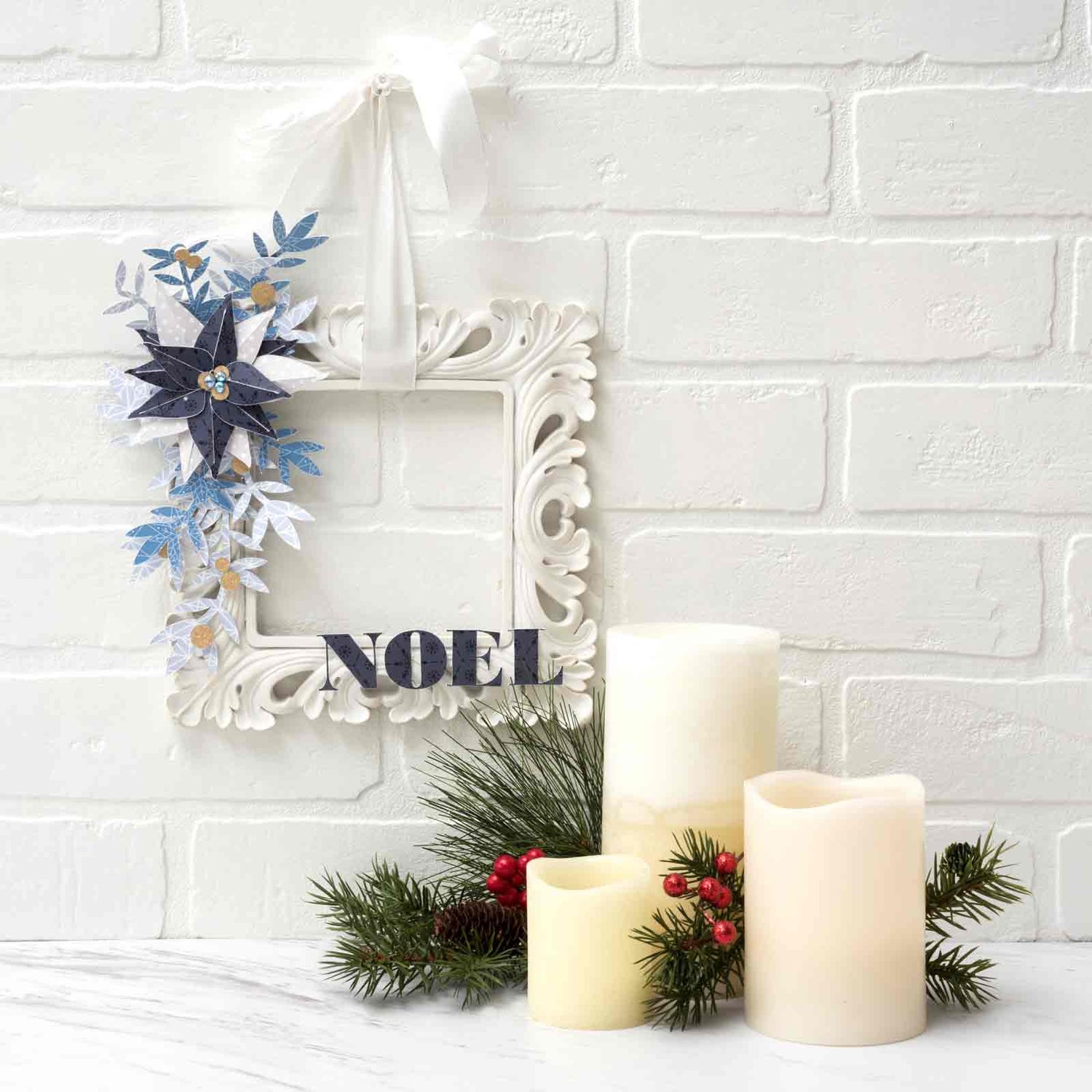 Cardstock Blue Noel / Cartulina Doble Cara Noel Azul Descontinuado DCWV