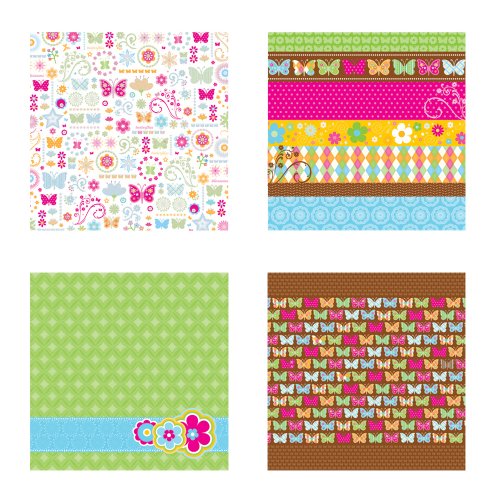Blossoms &amp; Butterflies Stack 12 x 12 / Block Papel Flores y Mariposas Descontinuado DCWV