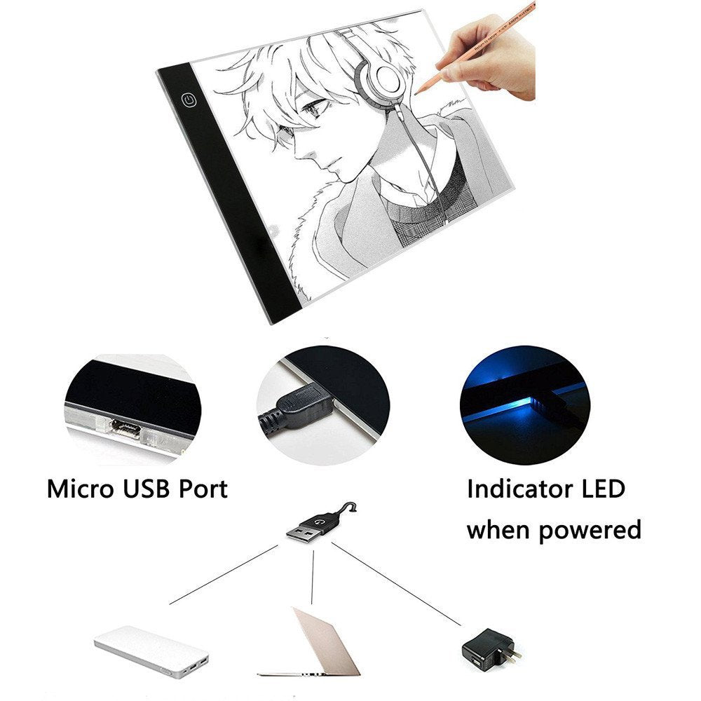 A4 Ultra-thin Portable LED Light Box / Caja de Luz Led para Trazar Dibujos Descontinuado Sannysis