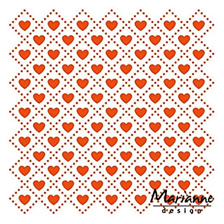 Sweet Hearts Embossing Folder / Folder de Grabado de Corazones Descontinuado Marianne design