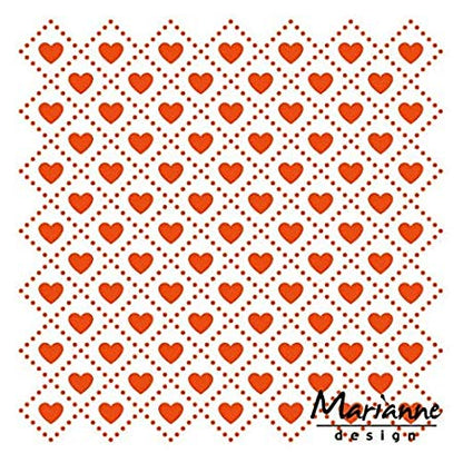 Sweet Hearts Embossing Folder / Folder de Grabado de Corazones Descontinuado Marianne design
