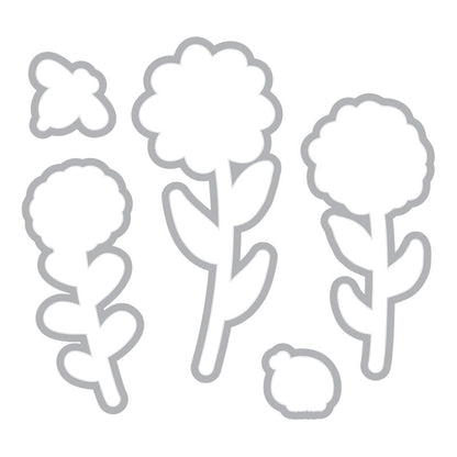 Framelits Dies &amp; Cling Stamps Garden Flowers / Kit de Suajes y Sellos Descontinuado Sizzix