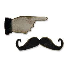 Tim Holtz Mini Mustache &amp; Pointed Finger Die / Suaje de Corte Bigote y Dedo Dados de Corte / Suajes / Troqueles Tim Holtz