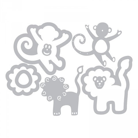 Thinlits Die Set Lion and Monkey / Set de Suajes de León y Chango Descontinuado Sizzix