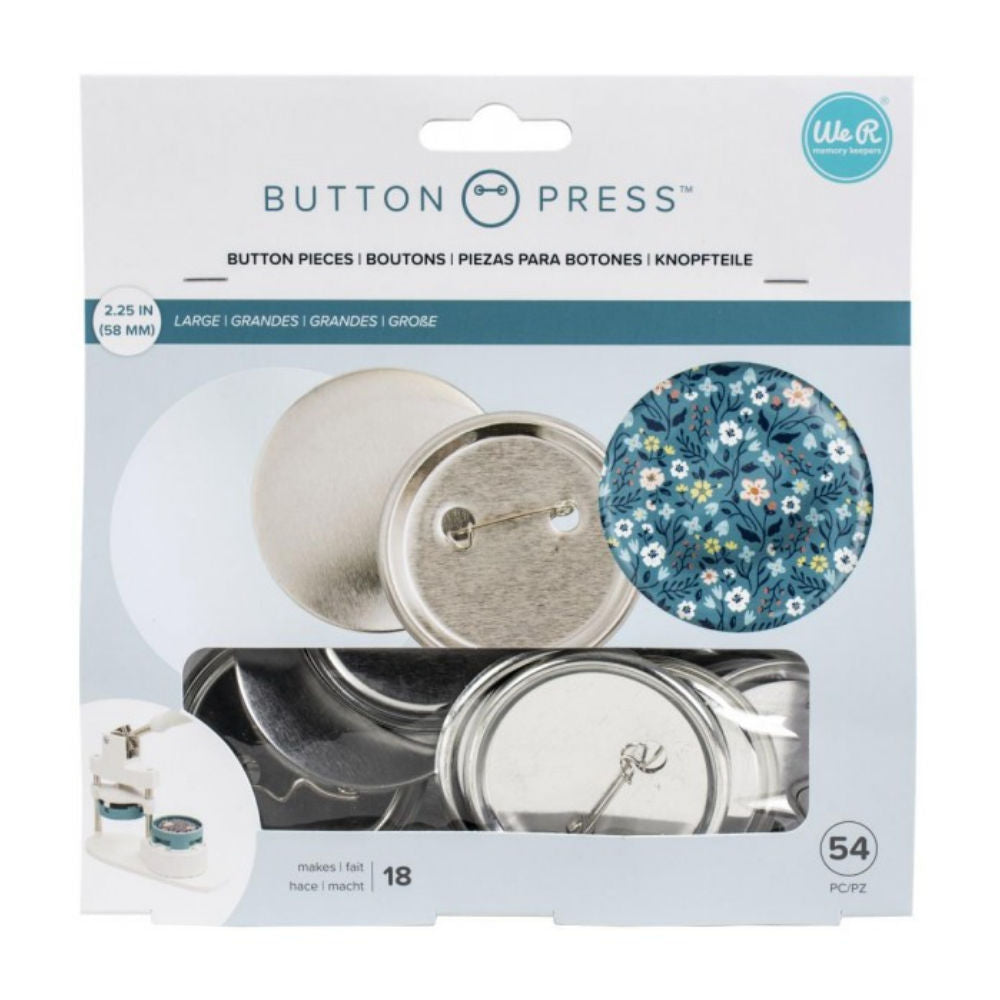 Button Press Large Pins Refill  / 18 Botones Grandes Personalizables Accesorios We R Memory Keepers