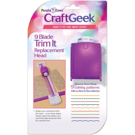 CraftGeek Trim It Replacement Head 9 Blade / Cortadora a Mano Libre 9 Cortes Descontinuado Purple Cows