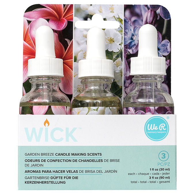 The Wick Candle Scent Garden Breeze / Set de 3 Esencias para Velas Brisa de Jardín Accesorios We R Memory Keepers