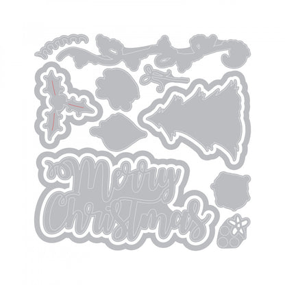 Framelits Die &amp; Stamp Set Christmas Doodles / Set de Suajes y Sellos Navideños Descontinuado Sizzix