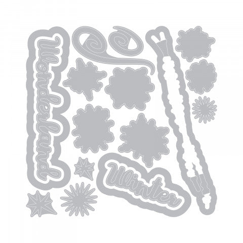 Snowflake Doodles Die &amp; Stamp Set / Suajes y Sellos De Copo de Nieve Dados de Corte / Suajes / Troqueles Sizzix