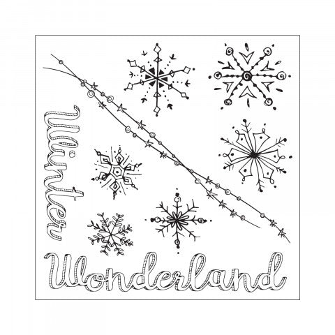 Snowflake Doodles Die &amp; Stamp Set / Suajes y Sellos De Copo de Nieve Dados de Corte / Suajes / Troqueles Sizzix