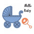 Framelits Die & Stamp Set Baby Carriage / Suaje y Sello de Carriola Descontinuado Sizzix