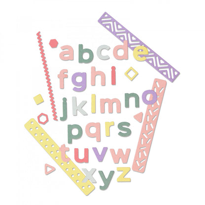 Pop Art Lowercase Thinlits Die / Suajes de Alfabeto Minúsculas Descontinuado Sizzix