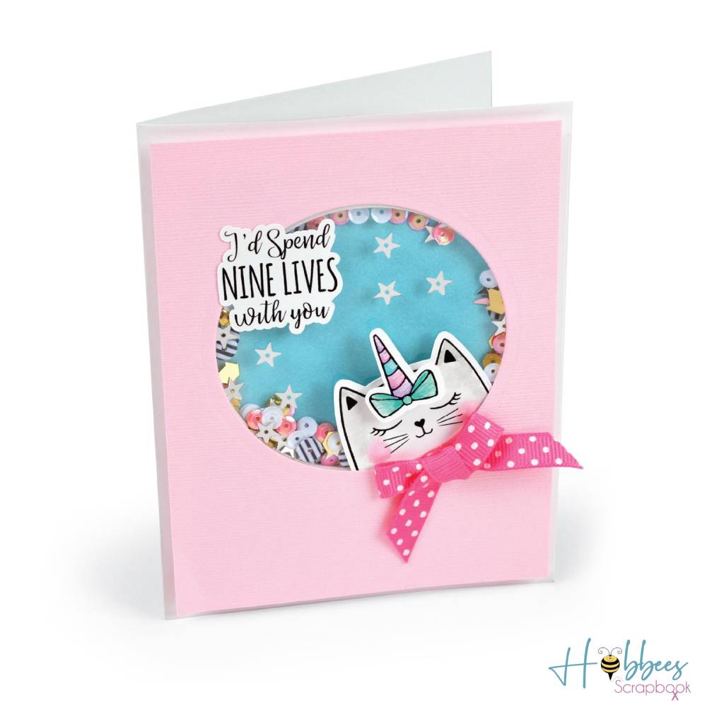 Framelits Die &amp; Stamps Set Nines Lives / Kit de Suajes y Sellos de Nueve Vidas Dados de Corte / Suajes / Troqueles Sizzix