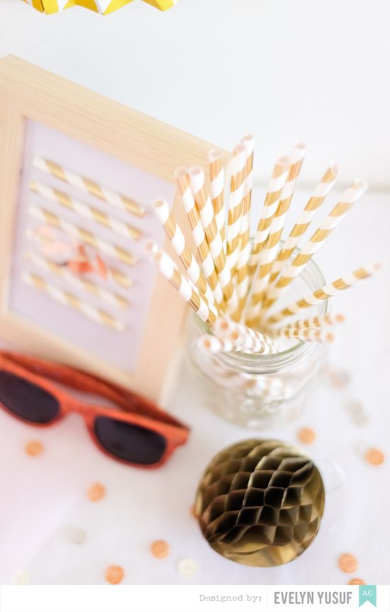 Paper Straws Gold / Popotes de Papel Decorativo Dorados Descontinuado American Crafts