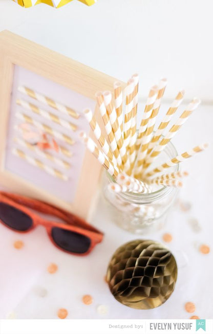 Paper Straws Gold / Popotes de Papel Decorativo Dorados Descontinuado American Crafts