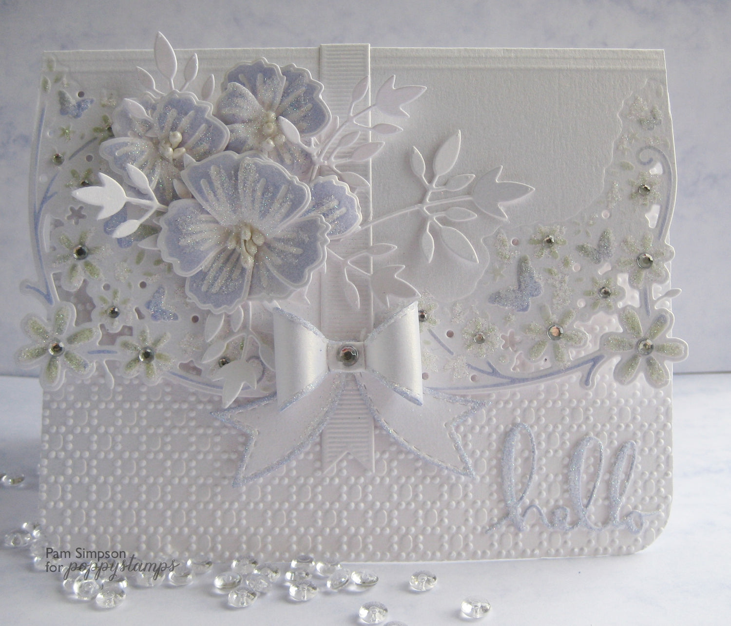 Mayfield Corner Die / Suaje de Corte Esquina Flores y Mariposas Descontinuado Poppy Stamps