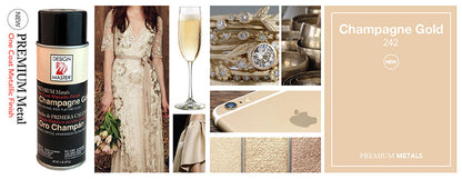Premium Metals Spray Paint Champagne Gold / Pintura en Spray Oro Claro Descontinuado Design Master