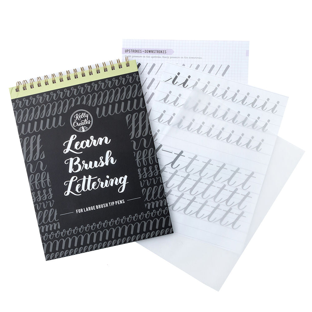 Kelly Creates Large Brush Workbook / Cuaderno de Trabajo para Tipografía 138 hojas Agendas y Journals Kelly Creates