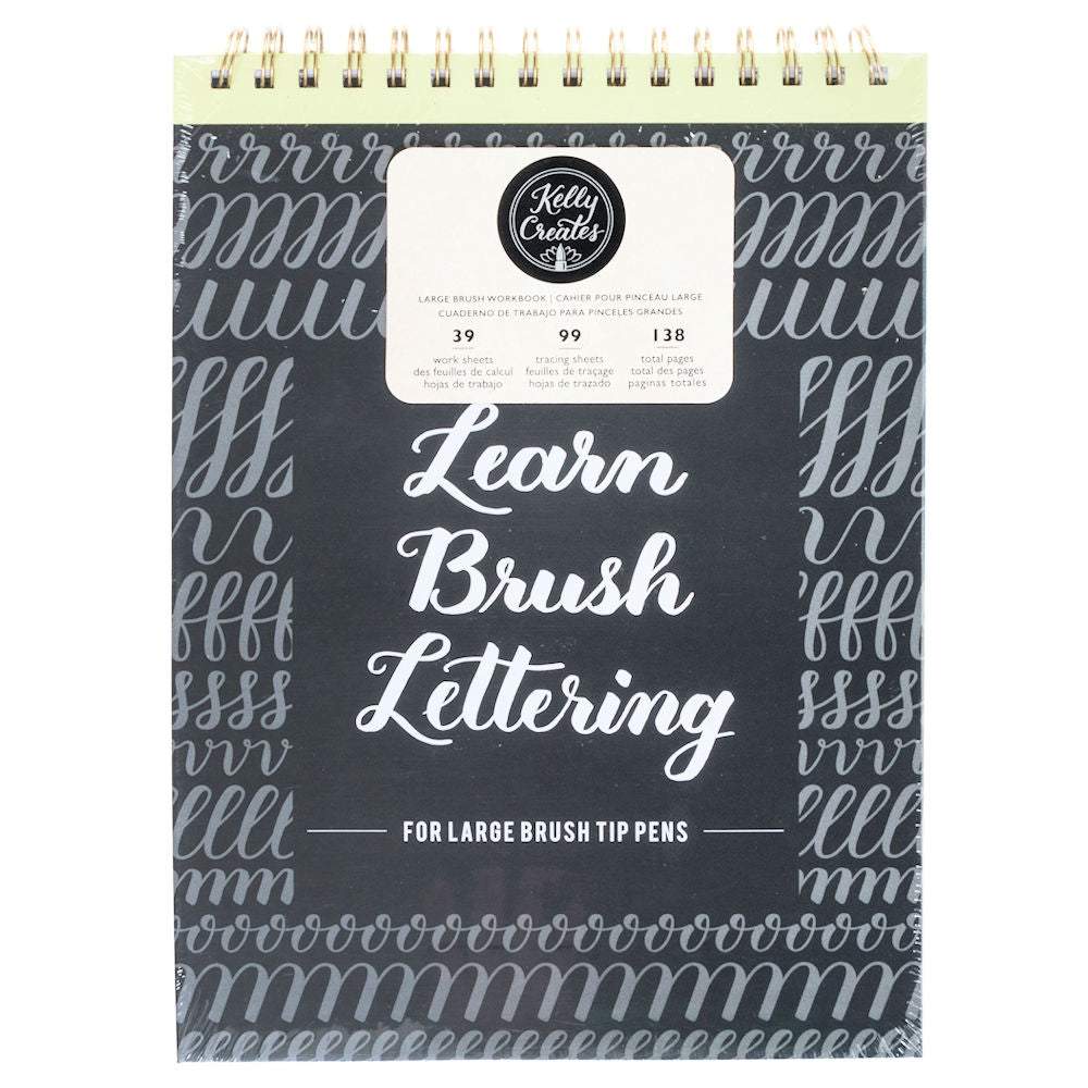 Kelly Creates Large Brush Workbook / Cuaderno de Trabajo para Tipografía 138 hojas Agendas y Journals Kelly Creates