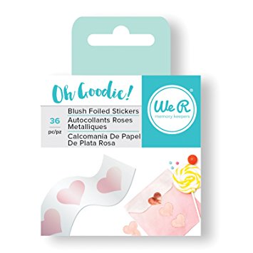Oh Goodie Collection Foiled Stickers Hearts / Calcomanias Metalizadas en Rosa Descontinuado American Crafts