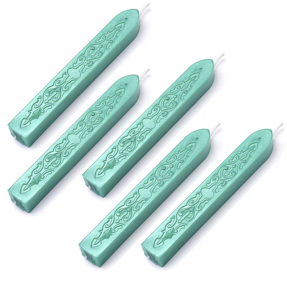 Sealing Wax Sticks W/Wick Aqua / 3 Barras de Lacre Aqua Adornos / Embellishments Manuscript