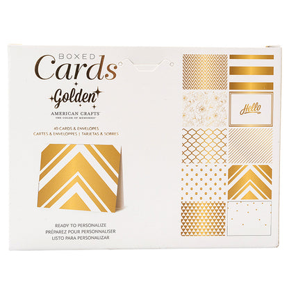 Golden Box of Cards / Tarjetas y Sobres Doradas Papel DCWV