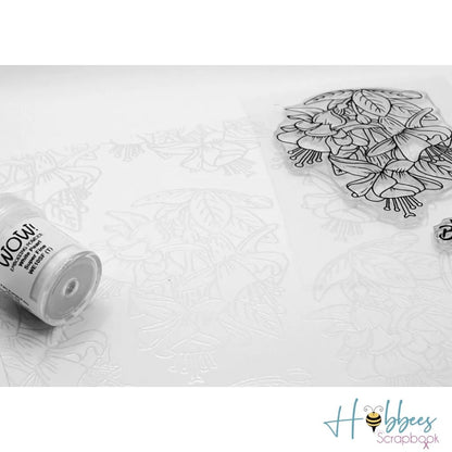 White Pearl Embossing Powder / Polvo de Embossing Blanco Aperlado Super Fino Polvos de Embossing Wow!