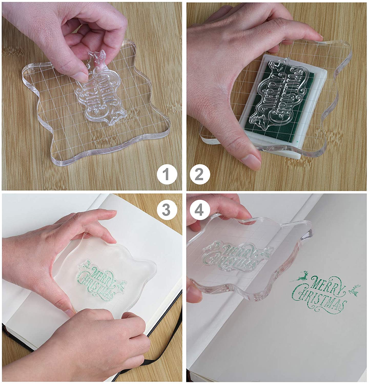 Bloque Acrílico para Sellos de 5 x 5 cm Herramientas Hobbees