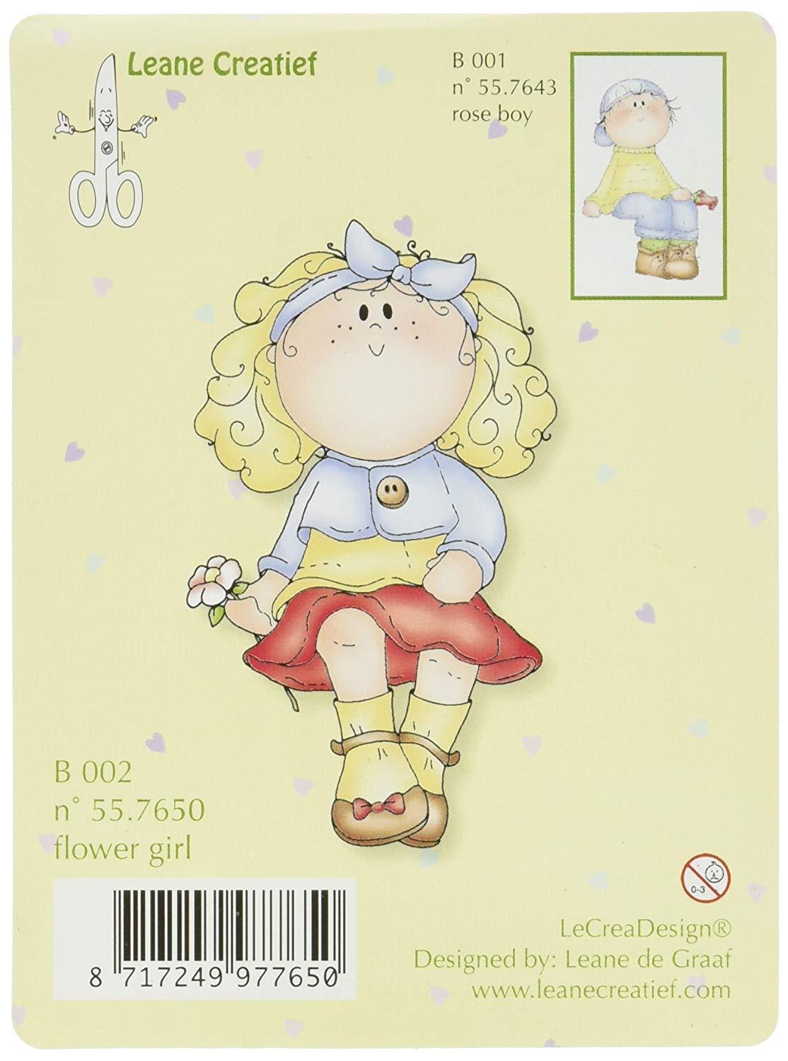 Flower Girl Clear Stamp / Sello de Polímero Niña con Flor