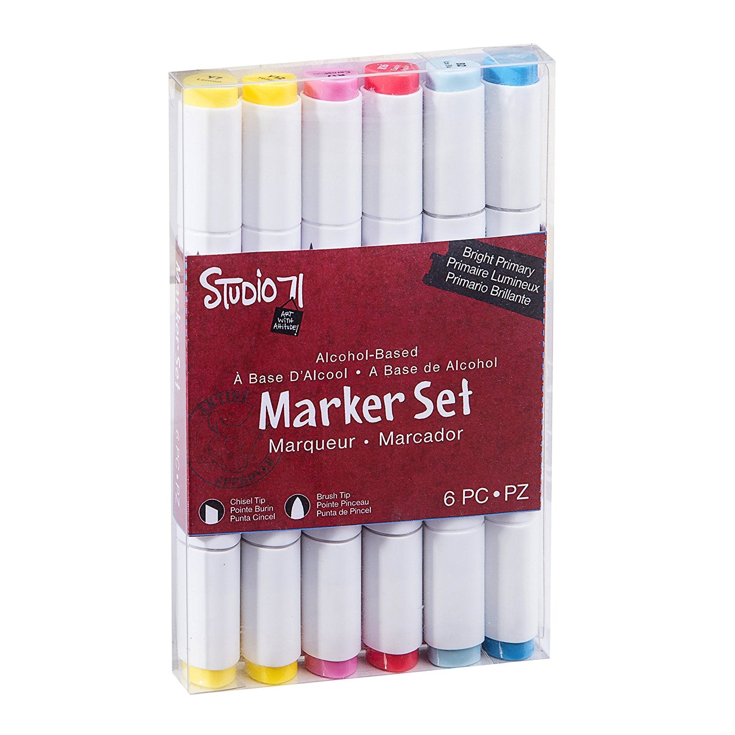 Studio 71 Alcohol Brush Markers Alcohol Brush Markers Bright Primary / Marcadores de Alcohol Tonos Brillantes Colores y Plumones Studio 71