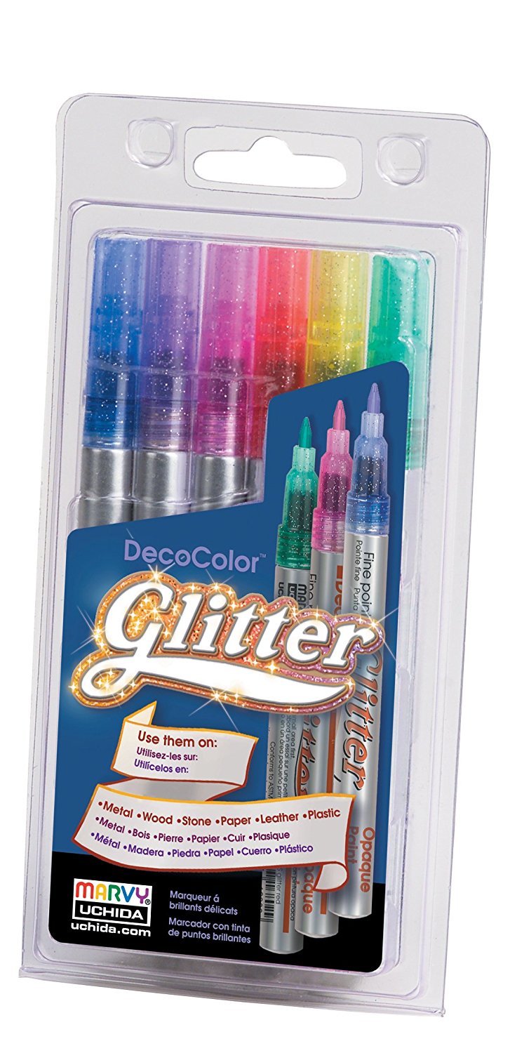 Decocolor Glitter Markers / Plumones con Brillitos Descontinuado Marvy Uchida