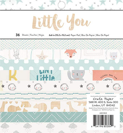 Little You Boy Paper Pad / Block de Papel para Niño 6&quot; x 6&quot; Papel Crate Paper