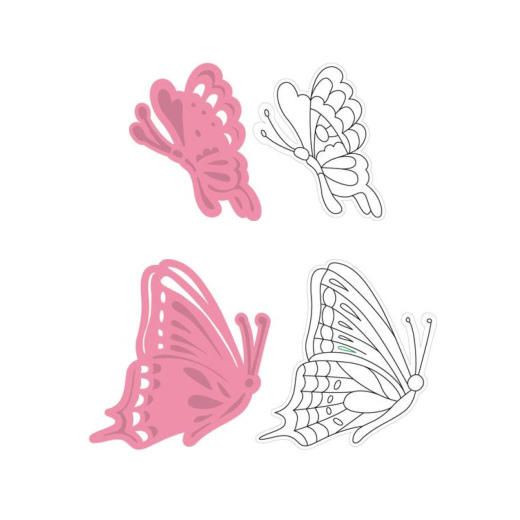 Tiny´s Butterflies Die & Stamp / Set de Suajes y Sellos de Mariposas