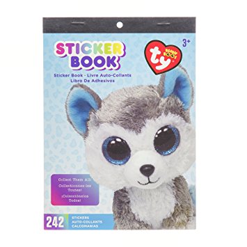 Sticker Book for Kids Beanie Boo Slush Husky  / Libro con 242 Estampas Animalitos Perrito Stickers Darice