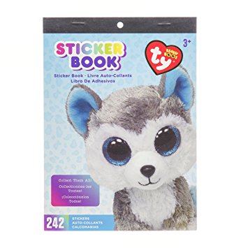Sticker Book for Kids Beanie Boo Slush Husky  / Libro con 242 Estampas Animalitos Perrito
