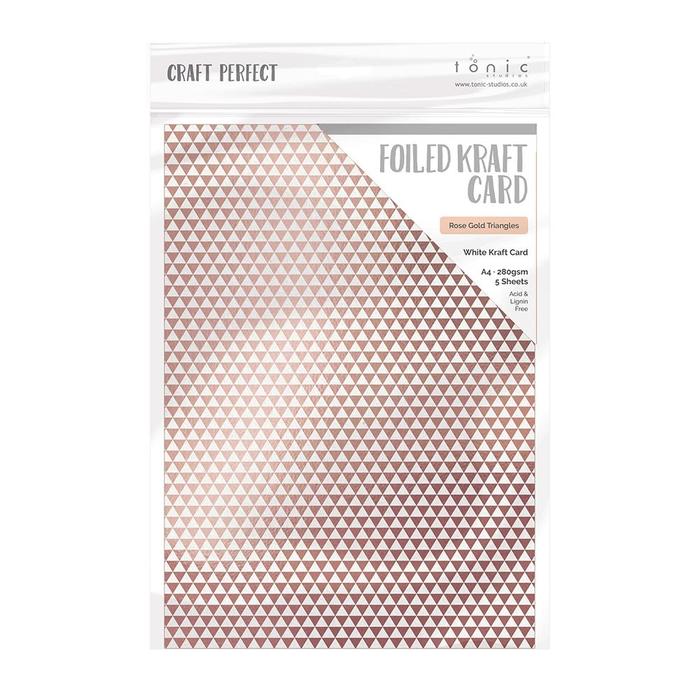 Foiled Kraft Paper Rose Gold Triangles / Papel Metalizado Oro Rosado Triangulos Papel Craft Perfect