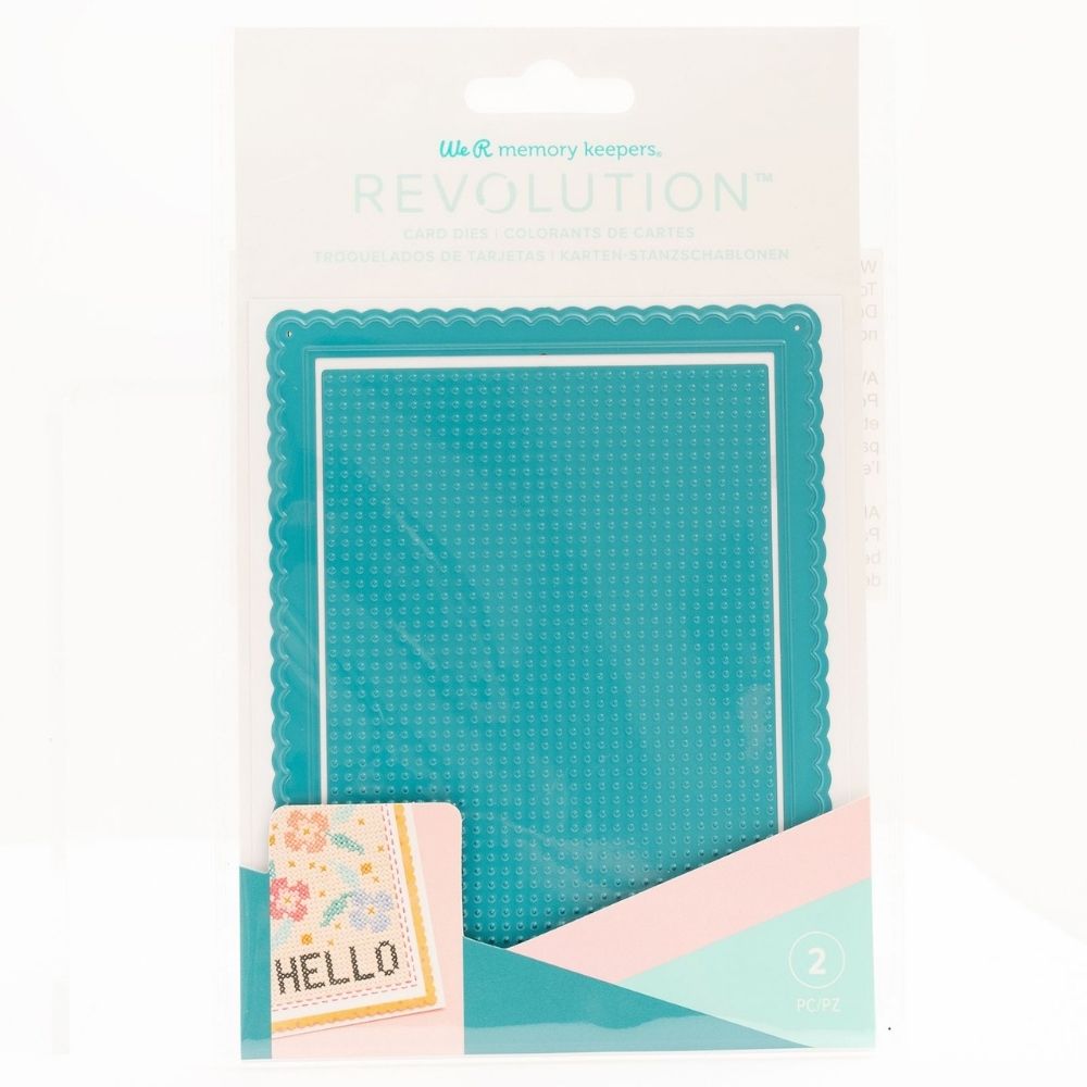 Card Front Stitch Grid Revolution Die / Suajes Cuadrícula de Puntadas Dados de Corte / Suajes / Troqueles We R Memory Keepers