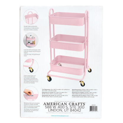 A la Cart Storage Cart Pink / Carrito Organizador con Ruedas Rosa Almacenamiento y Organización We R Memory Keepers