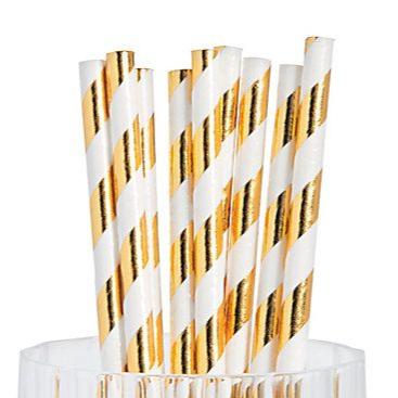 Paper Straws Gold / Popotes de Papel Decorativo Dorados Descontinuado American Crafts
