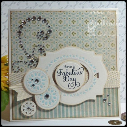 Labels Eighteen Dies and Emboss / Suaje y Realce Etiquetas Descontinuado Spellbinders