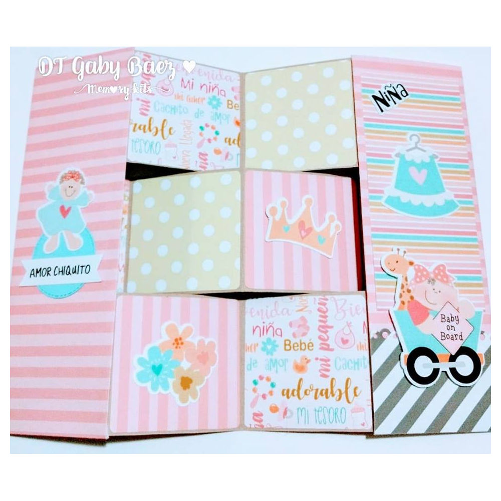 Kit de Papel Cartulina Amor Chiquito Niña Papel Memory Kits