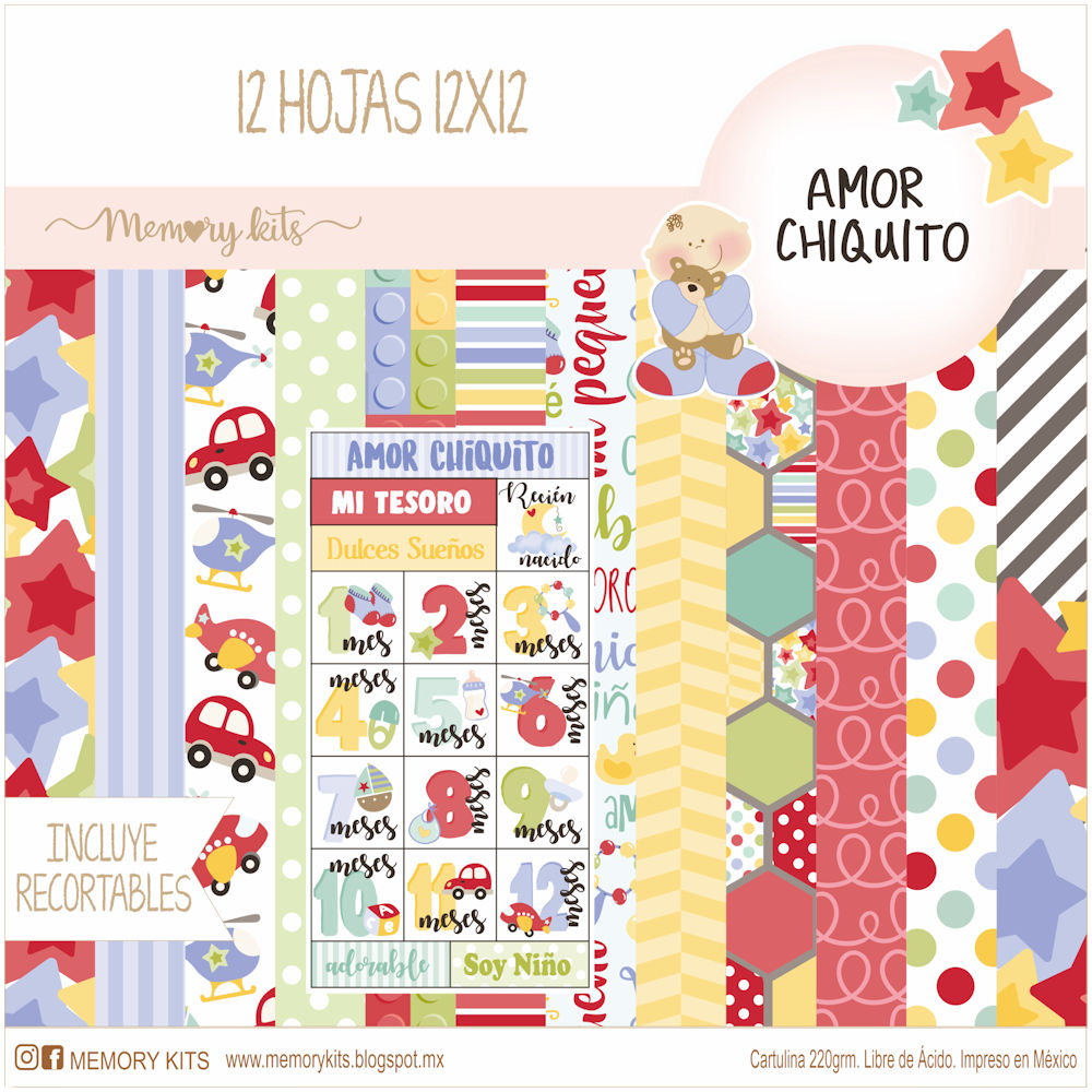 Kit de Papel Cartulina Amor Chiquito Niño Papel Memory Kits