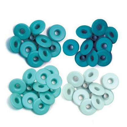 Wide Eyelets Aqua / Ojillos Anchos Agua Adornos / Embellishments We R Memory Keepers