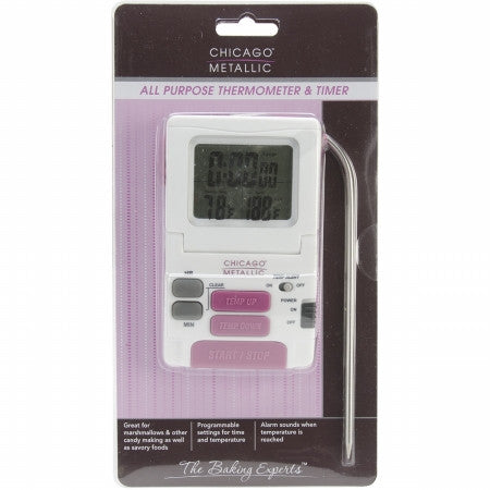 All Purpose Thermometer &amp; Timer / Termómetro y Temporizador para Repostería Descontinuado CHICAGO METALLIC