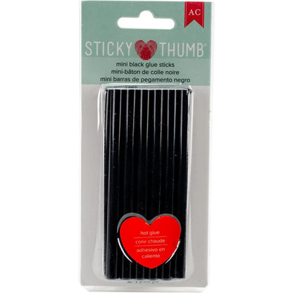 Sticky Thumb Mini Hot Glue Sticks, Mini Black / Silicon Pequeño color Negro Descontinuado American Crafts