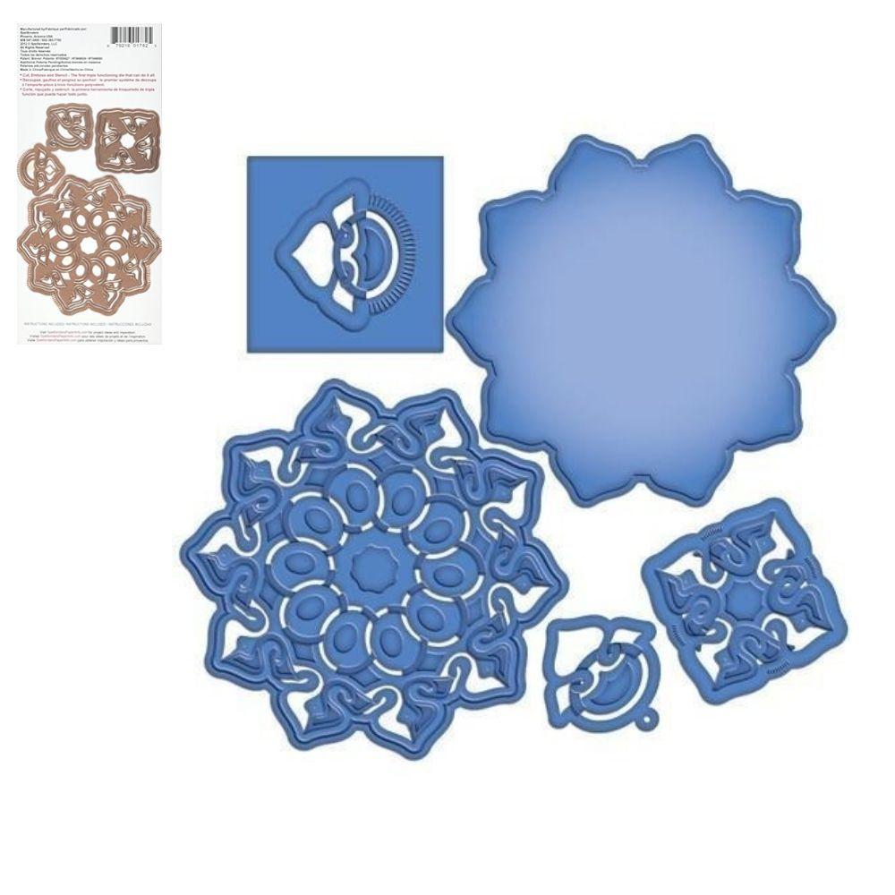 Shapeabilities Cut, Fold &amp; Tuck Dies Triumphant Blossom / Suaje de Corte de Flor 3D Dados de Corte / Suajes / Troqueles Spellbinders
