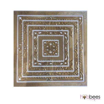 Nestabilities Enhancing Elements Dies Gold Squares 1 / Placas Decorativas Marco Adornado Dados de Corte / Suajes / Troqueles Spellbinders