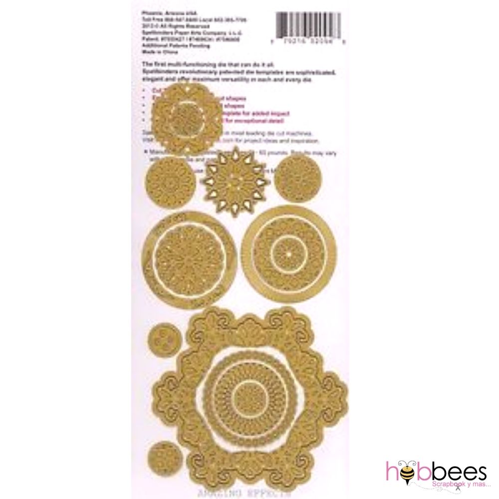 Shapeabilities Dies Gold Facets / Suaje y Realce Faceteados Descontinuado Spellbinders