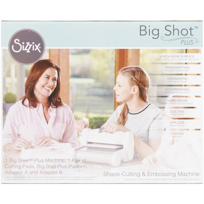 Big Shot PLUS White &amp; Gray Machine + 33 Xtras / Máquina de Corte y Grabado Con Paquete Descontinuado Sizzix